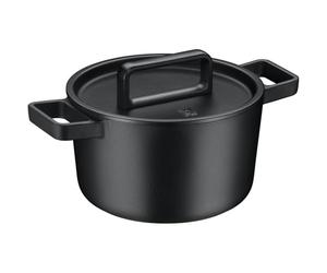 WMF Flavour Cocotte 22 cm en fonte pour induction - Batterie de cuisine en fonte émaillée - Casserole - Couvercle en fonte - Couvercle avec picots de condensation - Élégance moderne - Noir