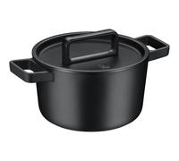WMF Flavour Cocotte en fonte émaillée avec couvercle en fonte émaillée et couvercle avec picots de condensation Noir 22 cm