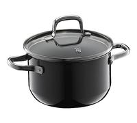 WMF Fusiontec Essential marmite petite 16 cm couvercle en verre, à viande induction, 2,0 l, petite, céramique high-tech, résistante aux rayures, non revêtue, noir, fabriquée Allema