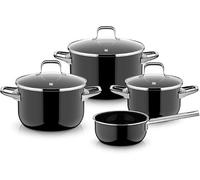 WMF Fusiontec Essential Pro 0520795290 Lot de 4 casseroles à induction en matériau durable et résistant aux rayures, convient à tous les types de feux, fabriqué en Allemagne, noir