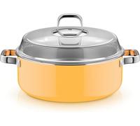 WMF Fusiontec Mineral Pro 0519125290 Cocotte avec couvercle, 28 cm, matériau durable et résistant aux rayures, convient à tous les types de feux, fabriquée en Allemagne, jaune mangue