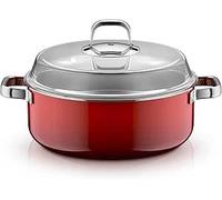 WMF Fusiontec Mineral Pro 0519625290 Cocotte avec couvercle, 28 cm, durable, matériau résistant aux rayures, convient à tous les types de feux, fabriquée en Allemagne, rouge passion