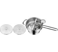 WMF Gourmet Moulin à passoire avec 3 disques perforés, 19 x 11,5 cm, Cromargan acier inoxydable poli, passe-fruits et légumes, démontable