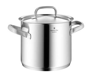 WMF Gourmet Plus marmite à légumes induction 24 cm, couvercle en métal avec ouverture vapeur, grande marmite 8,8 l, acier inoxydable Cromargan mat, graduation interne
