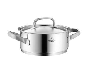 WMF Gourmet Plus marmite petite 20 cm, couvercle en métal avec ouverture vapeur, cocotte à induction 2,5 l, acier inoxydable Cromargan mat, graduation interne