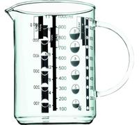 WMF Gourmet verre doseur 1,0l, verre résistant à la chaleur, graduation pour litres, millilitres, tasses et grammes