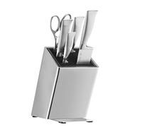 WMF Grand Gourmet Jeu de 6 pièces, 4 couteaux forgés et ciseaux, fabriqués en Allemagne, avec support FlexTec en acier inoxydable