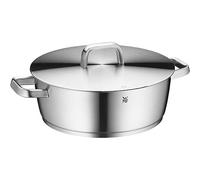 WMF Iconic Cocotte en acier inoxydable 18/10 avec couvercle en acier inoxydable 18/10, poignées thermoréducatrices, graduation intérieure intégrée, large bord verseur