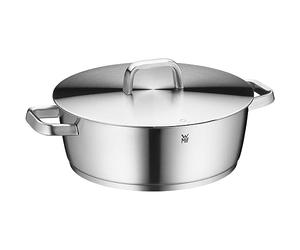 WMF Iconic Cocotte en acier inoxydable 18/10 avec couvercle en acier inoxydable 18/10, poignées thermoréducatrices, graduation intérieure intégrée, large bord verseur