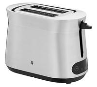 WMF Kineo Grille-pain en acier inoxydable, double fente avec grille réchauffe-viennoiseries, 2 tranches, 10 niveaux de brunissement, 980 W, acier inoxydable mat