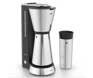 WMF KITCHENminis 04.1226.0011 : Machine à café filtre semi-automatique, 0.625L, 5 tasses, écran LCD, 870W, verseuse 0.35L, noir/chrome