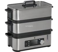 WMF KITCHENminis 0415090011 cuiseur vapeur 2 Nombre de paniers Comptoir 900 W Noir, Acier inoxydable