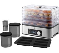 WMF KITCHENminis Déshydrateur, 400 W, Inox, 5 Plateaux sans BPA, Programmable Fruits séchés légumes champignons déshydratés barres de céréales, Cromargan 0415250011