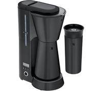WMF Küchenminis Machine à café filtre Aroma avec verseuse thermos, 870 watts, tasse thermos à emporter, petite machine à café à emporter, minuterie, acier inoxydable noir mat