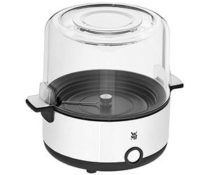 WMF Küchenminis Machine à pop-corn pour la maison, plaque chauffante revêtue, couvercle comme bol de service, ouverture pour faire fondre le beurre, pop-corn avec sucre et sel, peu encombrant, acier