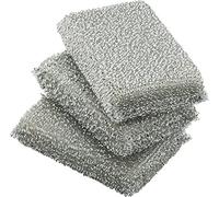 WMF Lot de 3 tampons argentés Brillants pour Vaisselle et casseroles - Éponge Lurex - Idéal pour Les poêles revêtues - Cuisines vitrocéramiques