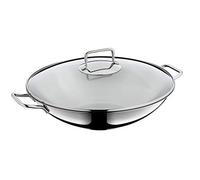 WMF Macao Ensemble de wok à induction, 2 pièces, poêle wok de 36 cm, en acier inoxydable Cromargan poli, avec couvercle en verre, non revêtu