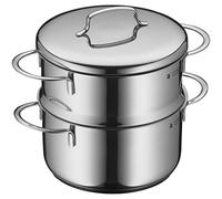 WMF Mini cuiseur vapeur avec couvercle en métal, petit, 16 cm, 1,5 l, acier inoxydable poli Cromargan, induction, empilable, idéal pour les petites portions ou les ménages individuels