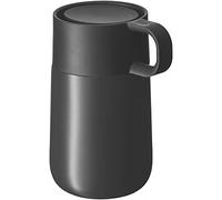 WMF Mug de voyage Impulse - En acier inoxydable - 0,3 l - Fermeture automatique - Ouverture à 360° - Garde les boissons au chaud pendant 6 h / 12 h au froid - Gris