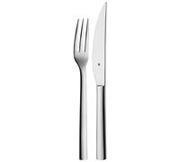 WMF Nuova set de 2 couverts à steak, pour 1 personne, fourchette à steak, couteau à steak, acier inoxydable Cromargan poli, lavable au lave-vaisselle