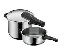 WMF Perfect One Pot set d'autocuiseurs induction 2 pièces, autocuiseur 6,5 l, 3 l, grand signal de cuisson, 2 niveaux de cuisson, poignée de couvercle amovible, acier inoxydable