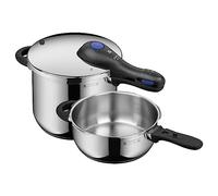 WMF Perfect Plus - Set avec autocuiseur rapide Ø 22 cm de diamètre 6 litres et demi + corps 3 litres, avec protection contre les flammes, acier inoxydable Cromargan pour induction