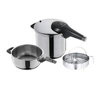 WMF Perfect Premium Lot de 3 cocottes à Induction 6,5 l + 3 l avec kit d'insertion, Acier Inoxydable Cromargan, 2 Niveaux de Cuisson, Bouton Rotatif