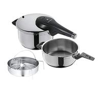 WMF Perfect Premium One Pot set d'autocuiseurs à induction 3 pièces, autocuiseur 4,5 l + 3 l avec set d'inserts, grande marmite, acier inoxydable Cromargan, 2 niveaux de cuisson, bouton rotatif