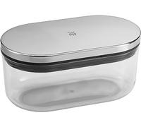 WMF Râpe à parmesan avec récipient et couvercle, 15 x 8,5 x 7 cm, râpe à fromage, en acier inoxydable Cromargan, en plastique, pour fromage