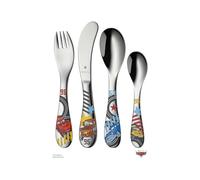 WMF Set de 4 couverts pour enfant ; couteau enfants, fourchette enfant, cuillère enfant, cuillère à café enfants. Cars 2 en acier inoxydable poli. Adapté aux enfants à partir de 3 ans. Gravé. Lavable au lave-vaisselle. Couleur et utilisation de qualité alimentaire.