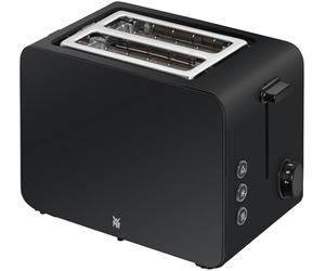 WMF Stelio grille-pain 2 tranches en acier inoxydable, grille-pain double fente avec accessoire pour petits pains, fonction bagel, 7 niveaux de brunissage, 900 W, acier inoxydable noir mat