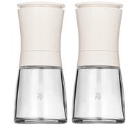 WMF Trend Lot de 2 moulins à sel et à Poivre vides avec récipient en Verre et broyeur en céramique Blanc