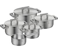 WMF Ultimate Cool Lot de 5 casseroles à induction avec couvercle en acier inoxydable Cromargan mat et graduation intérieure, passe au lave-vaisselle