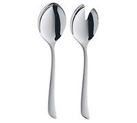 WMF Virginia Couverts à Salade Acier Inoxydable 23,8 cm, Fourchette à Salade, cuillère de Service, Cromargan protéger partiellement Mat, résistant aux Rayures, va au Lave-Vaisselle