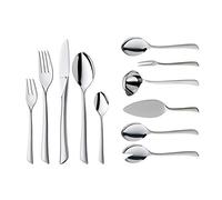 WMF Virginia set de couverts pour 12 personnes, 66 pièces, 60 pièces avec couverts de service, couteau à manche creux, Cromargan Protect partiellement mat, résistant aux rayures