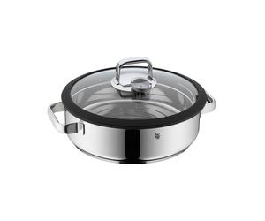 WMF Vitalis 1743016040 Cuiseur Vapeur 5L Inox 28cm, Compatible Induction/Gaz/Vitrocéramique, Couvercle Verre, Lavable Lave-Vaisselle, Design WMF Studio