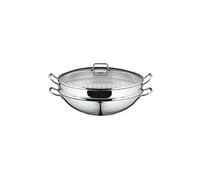 WMF Wok Macao Induction 4 pièces, poêle wok 36 cm Cromargan argent