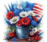 WMFASBAG 30x30 cm Fleur de jour de l'indépendance 5d DIY FORT FORT FORT RONDING PEINTURE KIT