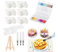 WMFASBAG 3D Drawing Canvas Sponge Puffy Paint Kit Art Supplies (Heart)