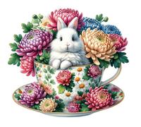 WMFASBAG 40x40cm lapin chrysanthemum 5d diy full perce rond rond kit de kit de peinture en diamant