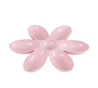 WMFASBAG Kitten Bowls, Multifunctional 6 in 1 Plastic Cat Fod Bowl Flower Petal Shaped Pet Feeding Bowl Nn-Slip Reusable Multi Pet Fod Bowls for Indoor Kitten Puppy Easy to Clean