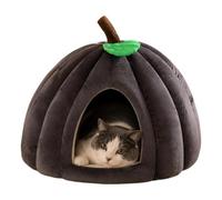 WMFASBAG Lit pour Chat Potiron Douillet en Forme De Caverne, Semi-Clos, Pou