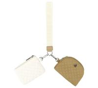 WMFASBAG Mini Portefeuille pour Femme et Homme matelassé à Double Pochette avec Fermeture éclair Autour du Sac à Main, Petit et Portable pour Carte, clé, Argent, pièce de Monnaie