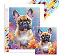 WMFASBAG Peinture diamant 5D à faire soi-même, perceuse carrée complète, Kit de bouledogue, décoration d'intérieur, Art 45x55cm
