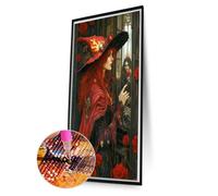WMFASBAG Peinture diamant thème sorcière, perceuse carrée complète 5D à faire soi-même, Kit de décoration d'intérieur, Art 45x65cm