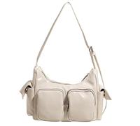 WMFASBAG Sac à banc d'épaule en cuir avec des sacs de clochards décontractés multiples pour le travail (blanc)