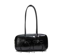 WMFASBAG Sac à bandoulière en cuir avec un sac à main à cravate à nœuds papillon pour un usage quotidien (noir)