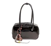 WMFASBAG Sac à bandoulière en cuir PU avec pendentif pour femmes filles (noir)