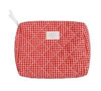 WMFASBAG Sac à cosmétiques à Carreaux pour Femmes, capacité, Trousse de Maquillage à Carreaux en Coton, Sac de Rangement pour pinceaux de Maquillage Doux, Trousse de Toilette de en Tissu d