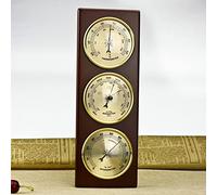 WMGoods Baromètre mural 32 cm - Baromètre mural - Thermomètre hygromètre - Baromètre météo multifonction - Baromètre 3 en 1 pour la maison, pour l'intérieur et l'extérieur